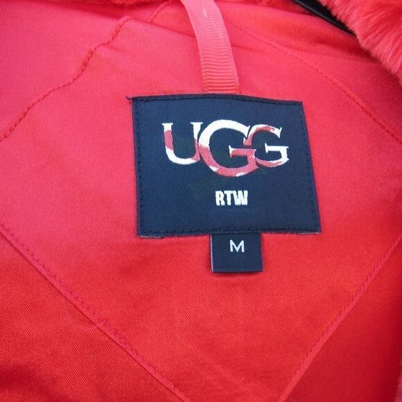 UGG MANDY FAUX FUR HOODIE COAT IN BLAZE - Picture 7 of 9